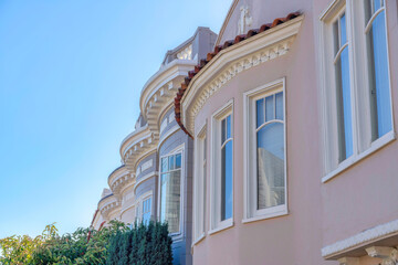 Houses with frieze and corbels in San Francisco, California