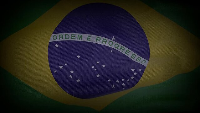 Flag of Brazil. 3D Animation.
