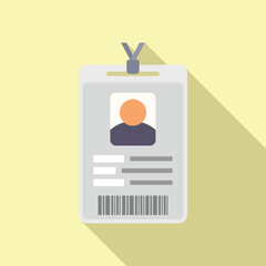 Id card template icon flat vector. Office pass