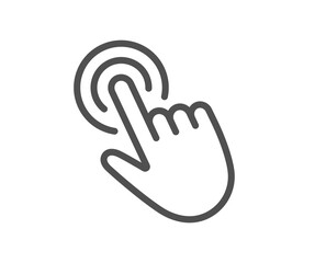 Hand cursor line icon. Click action sign. Finger pointer symbol. Quality design element. Linear style cursor icon. Editable stroke. Vector