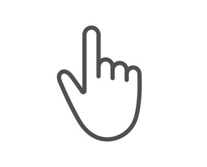 Hand cursor line icon. Click action sign. Finger pointer symbol. Quality design element. Linear style cursor icon. Editable stroke. Vector