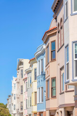Fototapeta na wymiar Row of townhouses and apartment buildings at San Francisco, California