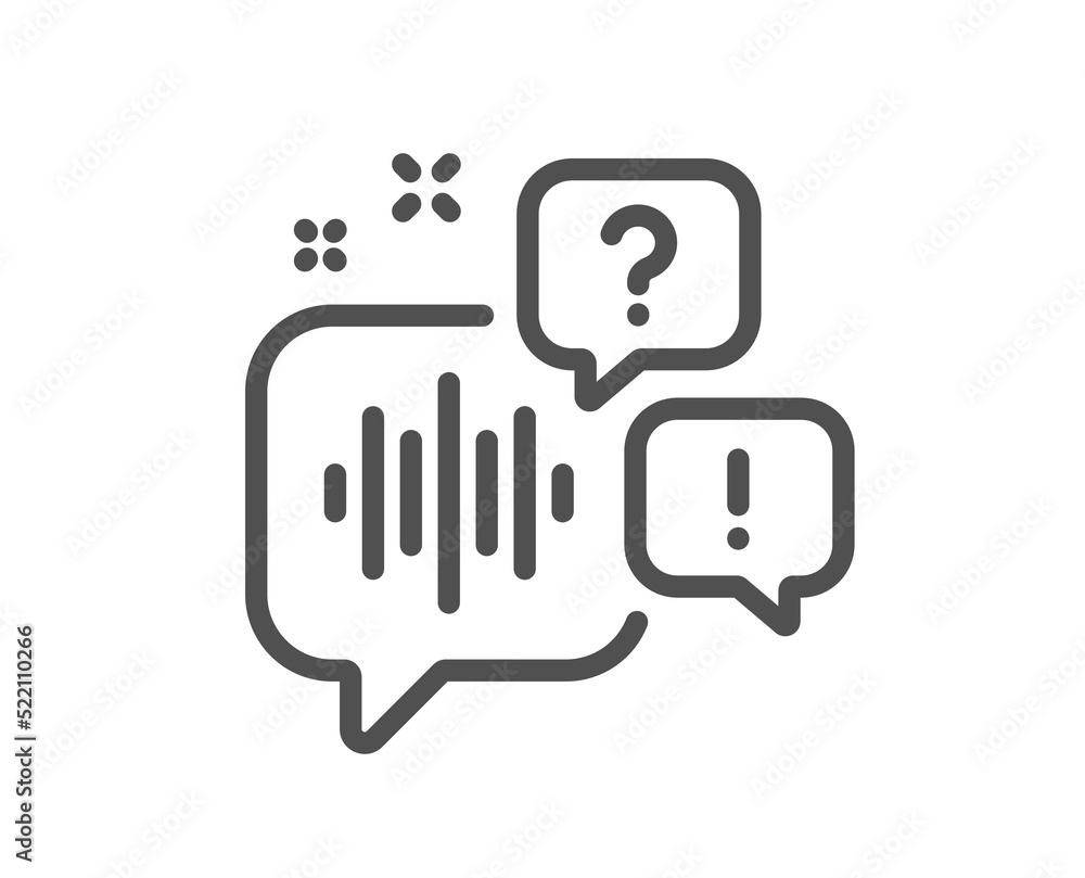 Poster voicemail line icon. audio message sign. listen music symbol. quality design element. linear style v