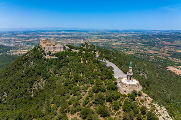 Fototapeta na wymiar Aerial view of the Santuari de Sant Salvador in Mallorca