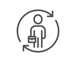 Replacement line icon. Staff renewal sign. Businessman change symbol. Quality design element. Linear style replacement icon. Editable stroke. Vector