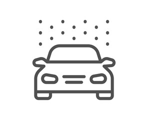 Car wash line icon. Automatic cleaning sign. Clean vehicle symbol. Quality design element. Linear style car wash icon. Editable stroke. Vector