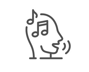 Voicemail line icon. Audio message sign. Singing symbol. Quality design element. Linear style voicemail icon. Editable stroke. Vector