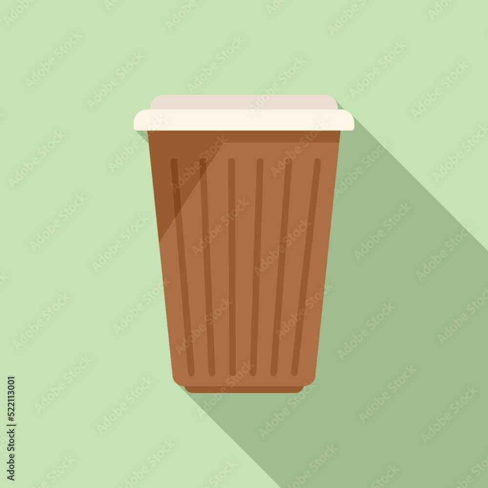 Poster latte cup icon flat vector. espresso cafe