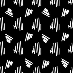 Vector. Hand drawn monochrome grey, black and white seamless pattern. Hatching. Abstract vector texture from strokes in grunge style. Backgrounds with ink, felt-tip pen, brush, ink.