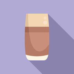 Cafe drink cup icon flat vector. Cream milk