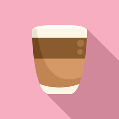 Top latte icon flat vector. Glass cup