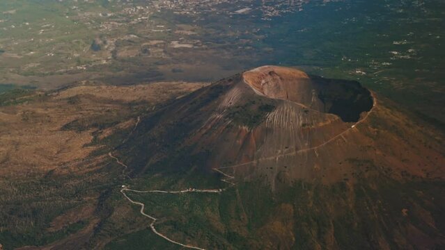 Italian Vesuvius volcano from the air.