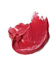 Smudged lipstick on transparent background