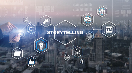 Storytelling. Story Telling Education and literature Business concept. Ability to tell stories