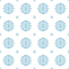 seamless background with snowflakes, hand-drawn illustration in a flat style