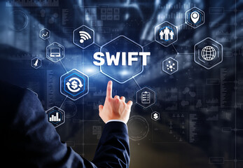 SWIFT. Society for Worldwide Interbank Financial Telecommunications. Financial Banking regulation concept