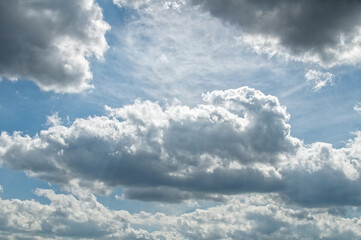 Cumulus Cumulonimbus Stratocumulus clouds in the sky