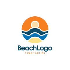 Simple beach logo design