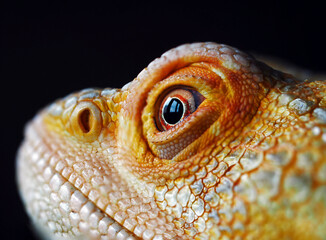 Bearded dragon close up macro photography 
