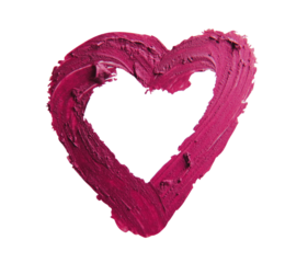 smashed pink heart shaped on transparent background