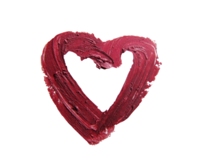 smashed pink heart shaped on transparent background