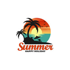 Naklejka premium Summer beach design template