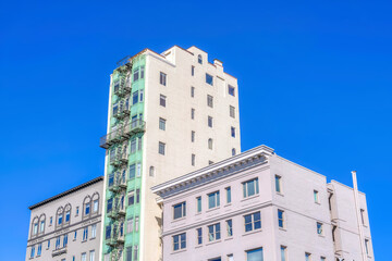 Fototapeta premium Adjacent apartment and condominium buildings at San Francisco, California