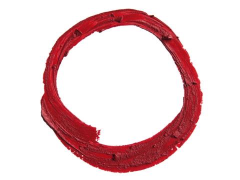 Smudged RED lipstick on transparent background Circle Shape