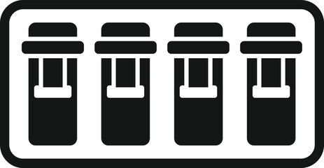 Panel breaker icon simple vector. Electric box