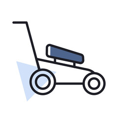 Lawn mower vector icon. Gardening grass-cutter