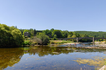 River view of the village of Vresse sur Semois in Belgium. Tourism in Belgium