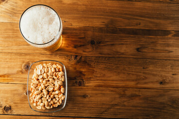 Glass of beer with place for text