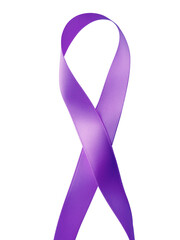 Purple ribbon. General Cancer Awareness. Lupus awareness. Alzheimer's Disease awareness. Drug Overdose Awareness on transparent background. - 522118428