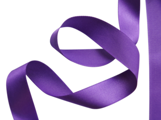Purple ribbon over transparent background, design element