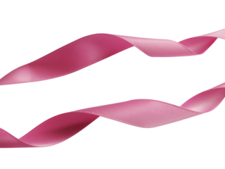 Pink ribbon over transparent background, design element