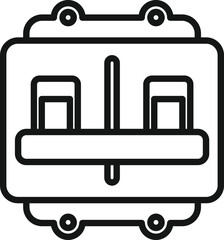 Breaker equipment icon outline vector. Circuit box