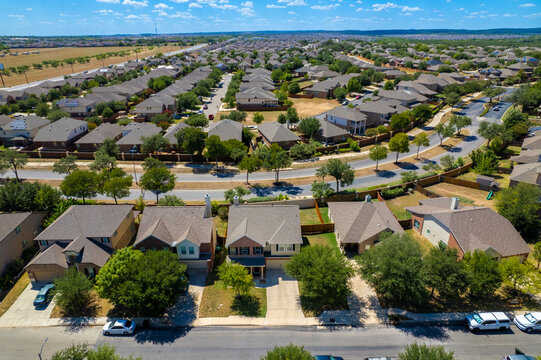 Aerial View Of A Subdivision