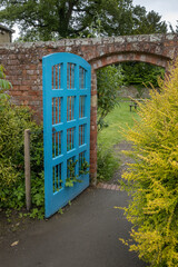 Croft castle, Herefordshire, England, UK, United Kingdom, Great Brittain, Yarpole, garden, park, door, wall, entrance,