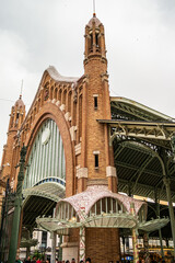 View on the central market in Valencia. June 15, 2022 Valencia, Andalusia - Spain