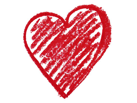Red heart shape on transparent background