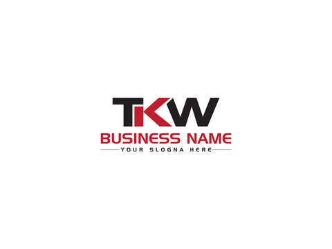 Monogram TKW Logo Icon Vector, Colorful TK Logo Letter Vector Image Design With Red Black Icon For Business