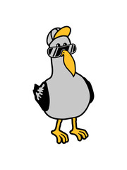 Coole Möwe Sonnenbrille Mütze 