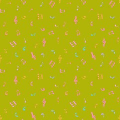 Abstract sign symbols seamless music notes pattern for wrapping and kids fabrics and clothes print and study notebooks