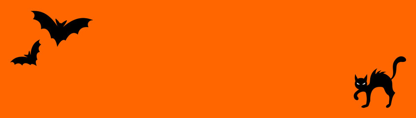 Halloween horizontal banner, place for text.