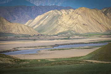 toktogul, mountain landscape in kyrgyzstan, central asia