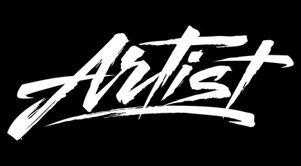 Single word Artist. Design element. Dry brush Lettering. Can be used as an element of your logotype