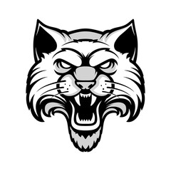 Wildcat Logo logotype. Cartoon character. Great for sports emblems & team mascots.