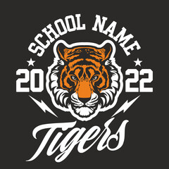 Tiger mascot logo design with modern illustration concept style for badge, emblem and tshirt printing.