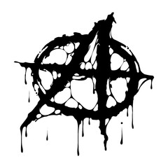 Grungy illustration of the anarchy symbol - obrazy, fototapety, plakaty