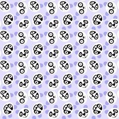 Animals cartoon seamless panda pattern for kids clothes print and wrapping and accessories and fabrics